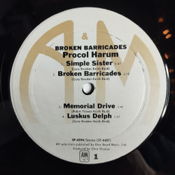 Винтажная виниловая пластинка LP Procol Harum Broken Barricades (USA 1971)