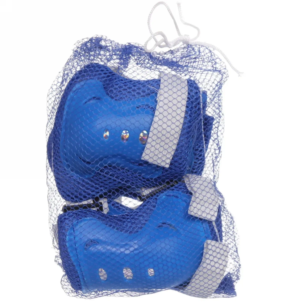 Коньки роликовые раздвижные Happy Star 8812AT в наборе: шлем, защита, размер S (29-33), синий