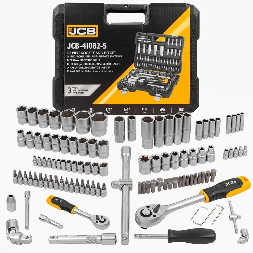 Набор инструмента 108пр.1/4''&amp;1/2''(6-гран)(4-32мм) JCB JCB-41082-5