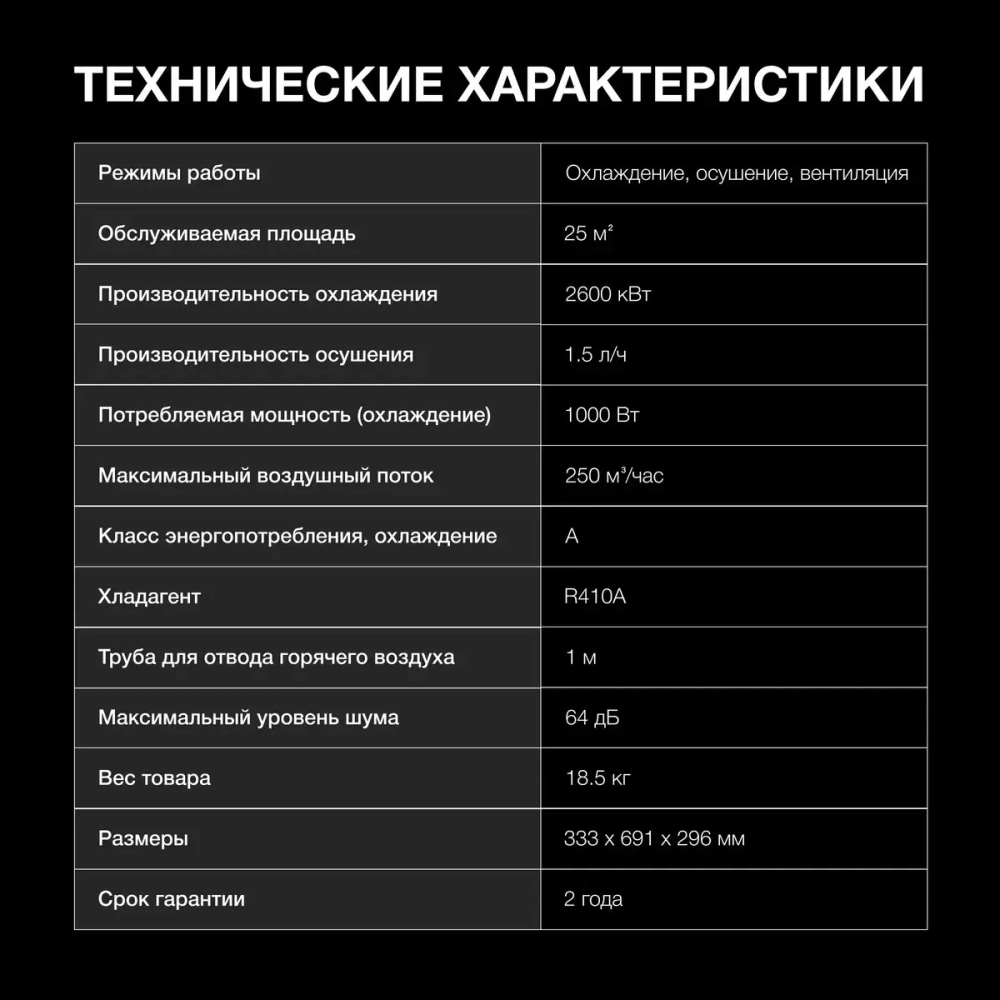 Кондиционер мобильный Hyundai HPAC-12-2
