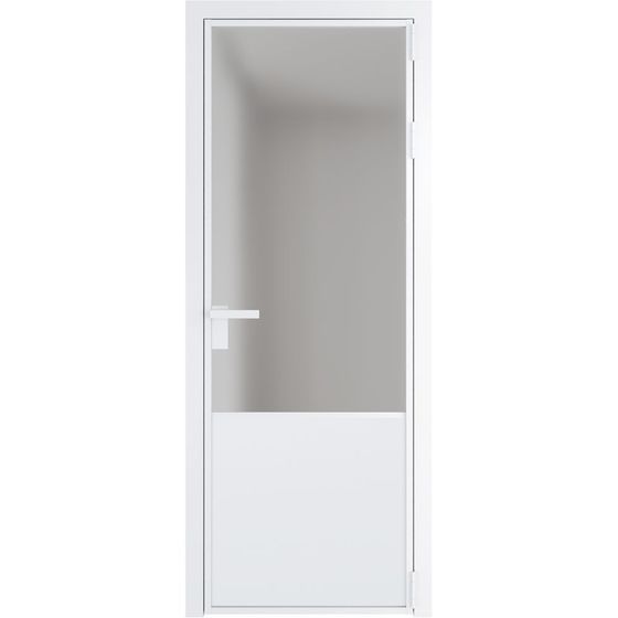 Алюминиевая дверь 19AG вайт стекло матовое