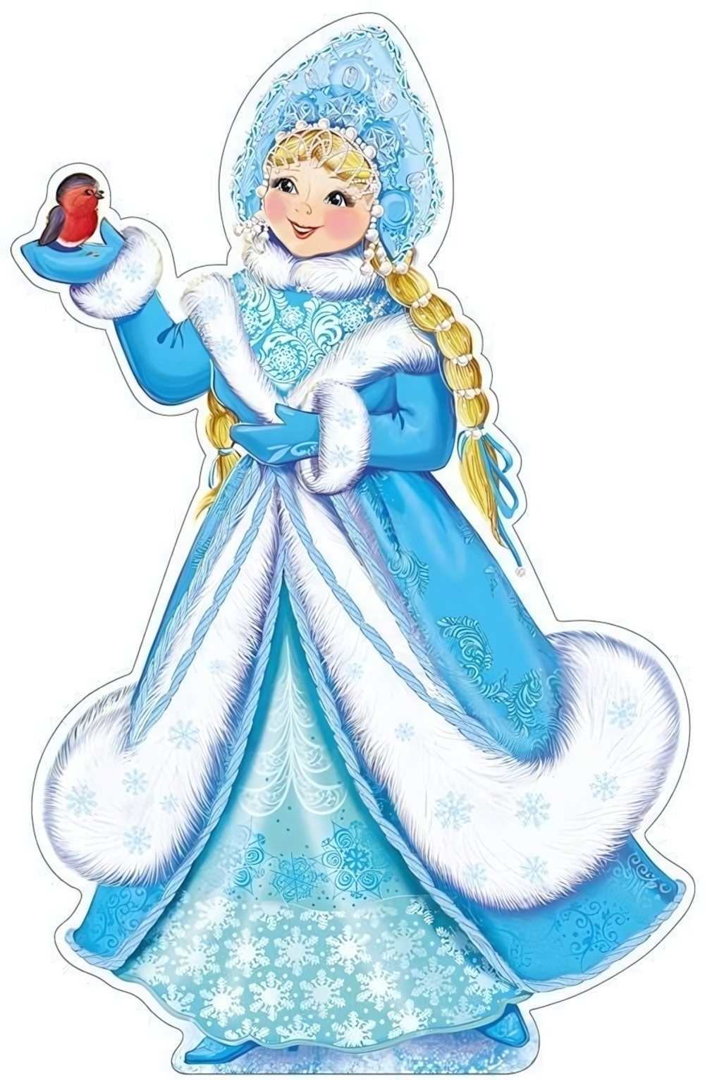 Плакат вырубной А3 Снегурочка (с блестками)