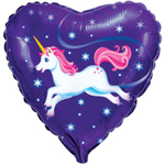 Шар Фольгированный Единорог на синем (Фиолетовый)