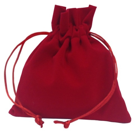 Мешочек бархатный красный 14*15 см