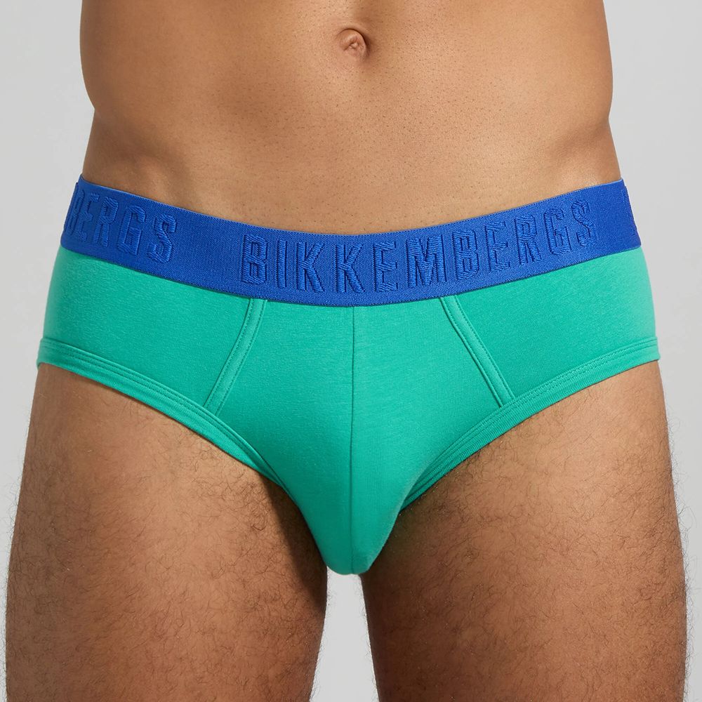 Мужские трусы брифы (белый, черный, морская волна) набор 3 в 1 Bikkembergs EMBOSSED BKK51USP24TR/3