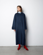 Пальто из мягкой шерсти Стелла Маккартни синий меланж