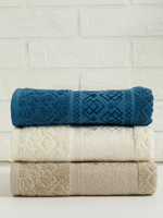 Полотенце махровое, г/к, жак., "Геометрия" 70х130, арт. BJ9 70-130, цвет: 302-Кремовый,