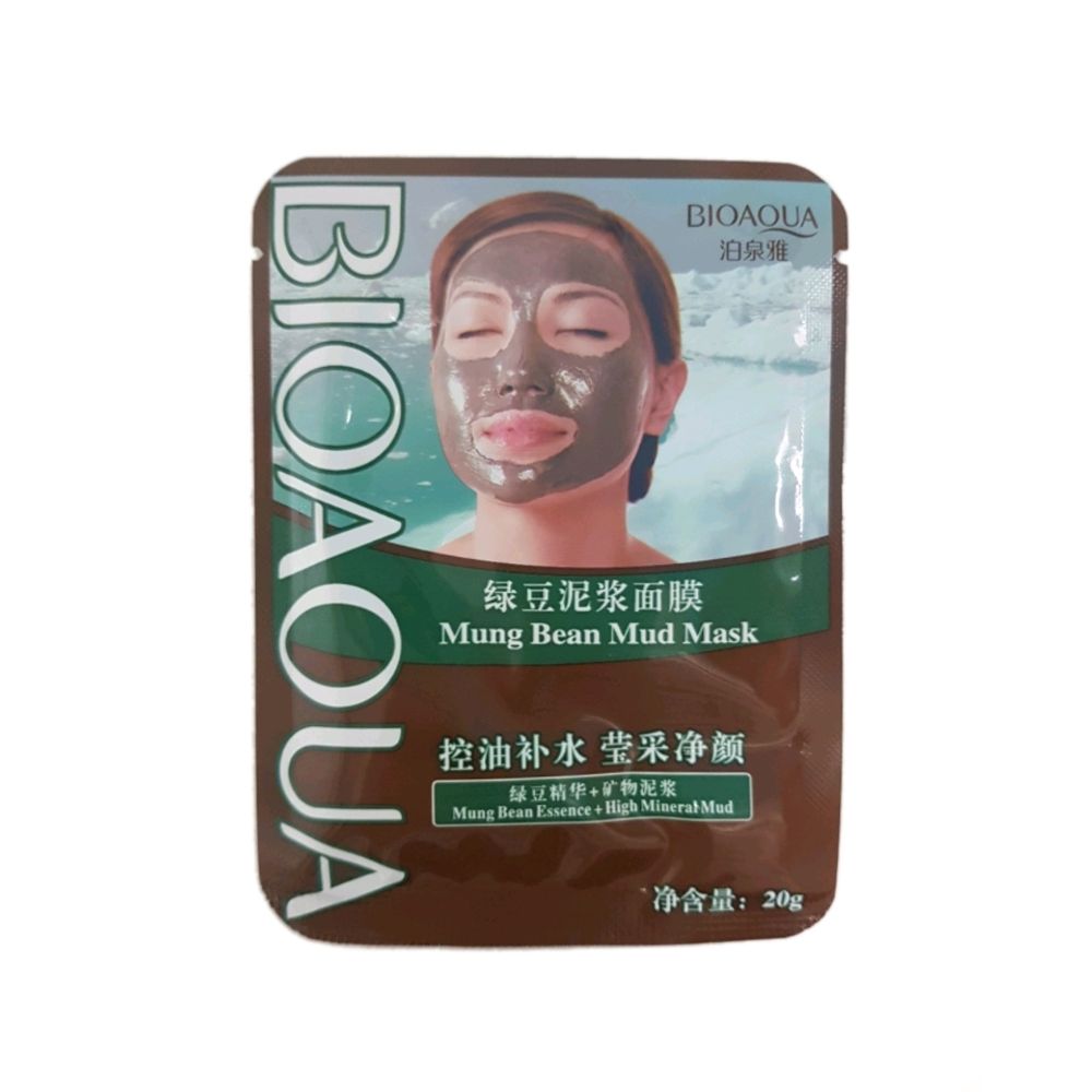 Маска из глины и зелёного горошка BIOAQUA Mung Bean Mud Mask, 20 гр.