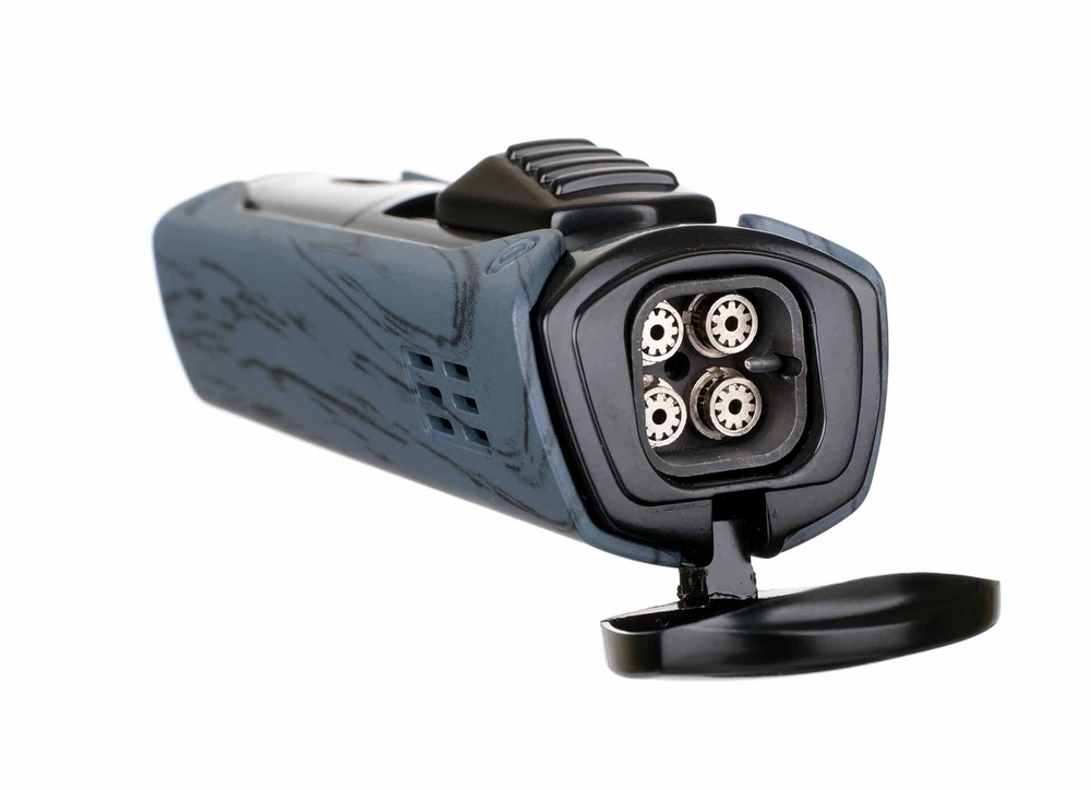 Зажигалка сигарная Honest, четверное пламя, с пробойником, черная 781-Black