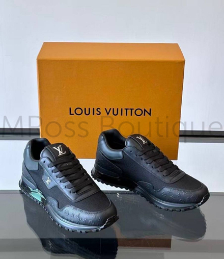 Мужские кроссовки Louis Vuitton Run Away черного цвета с логотипом