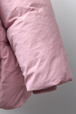 ZARA СТЕГАНАЯ КУРТКА С КАПЮШОНОМ WATER REPELLENT, РОЗОВЫЙ