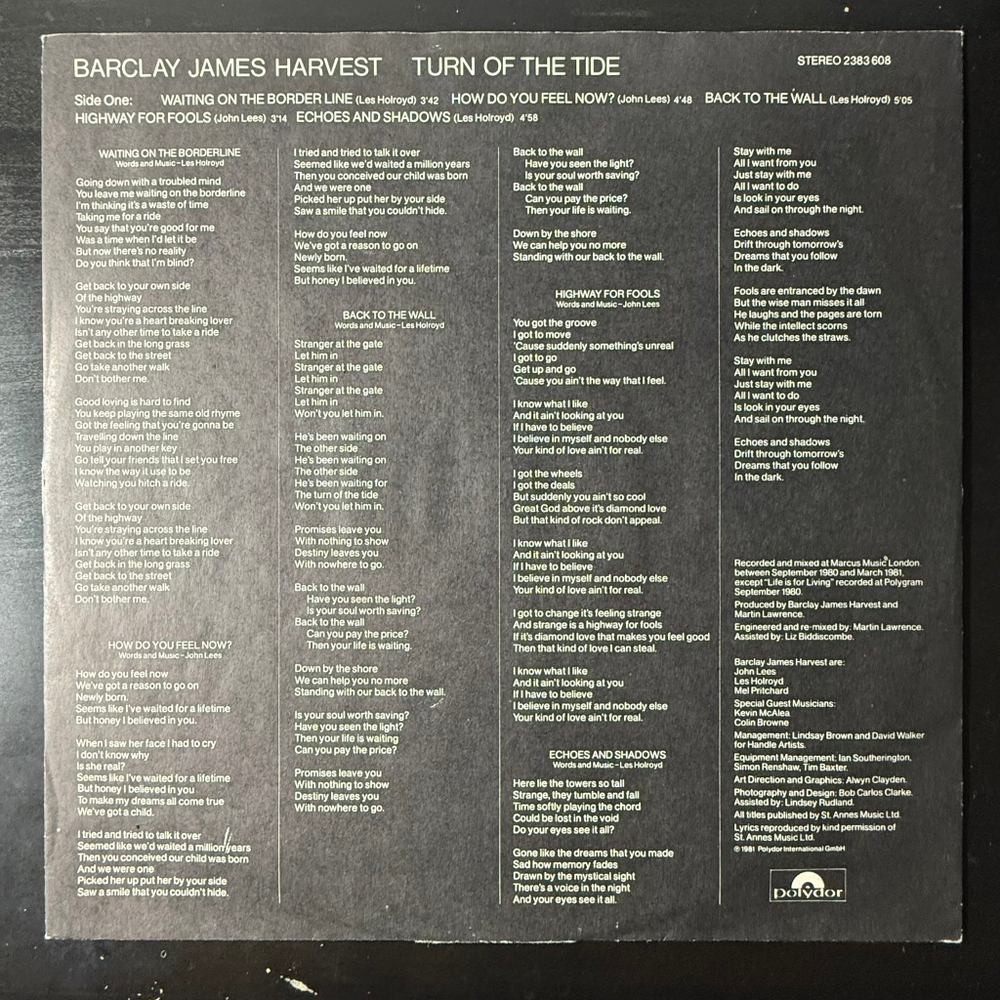 Barclay James Harvest - Turn Of The Tide (Скандинавия 1981г.)