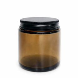 Комплект: Банка стекло 100 мл коричневая с черной алюминиевой крышкой