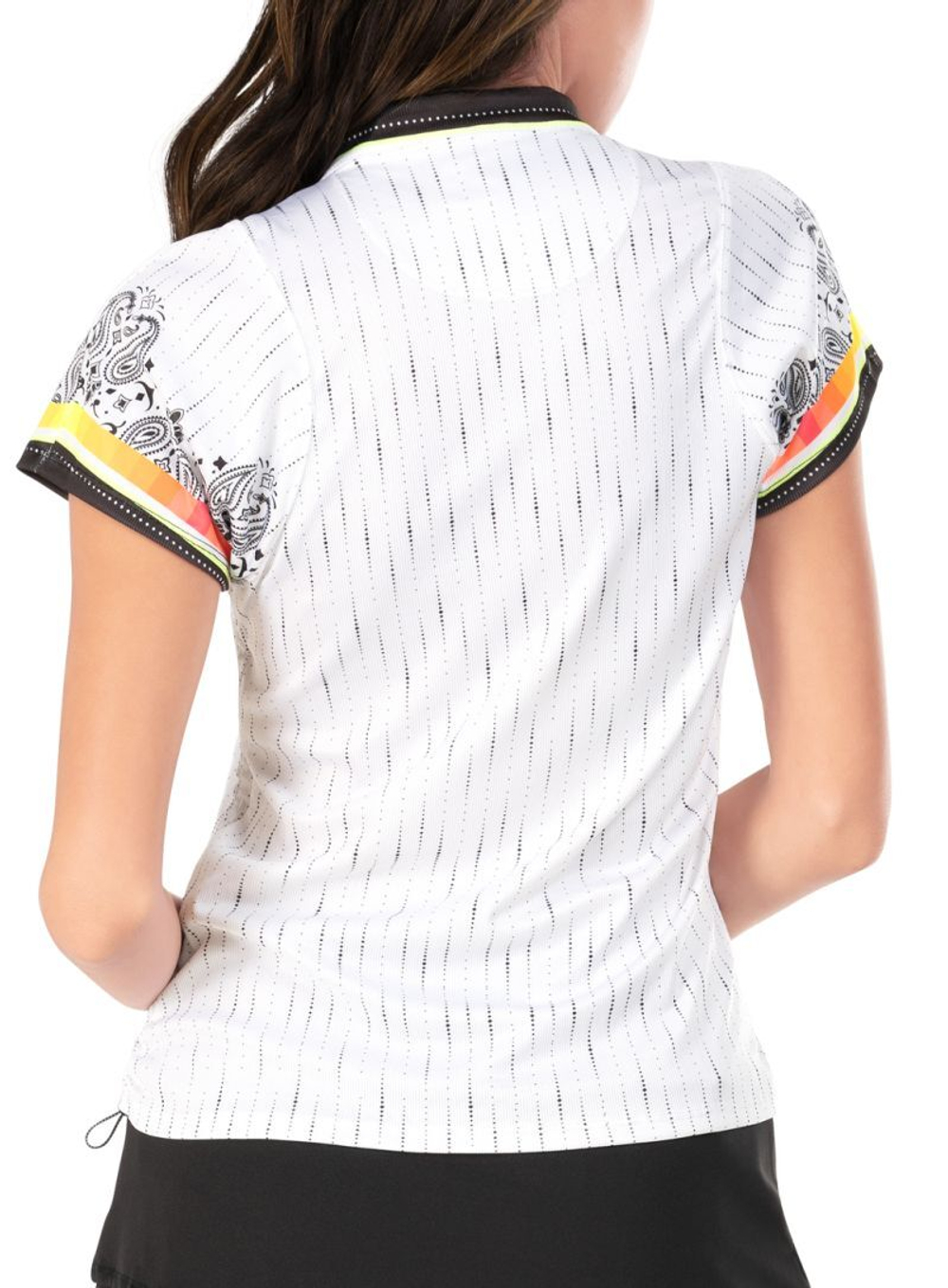 Женская теннисная футболка Lucky in Love Paisley In Love Heat Wave Short Sleeve - white