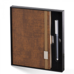 Записная книжка в футляре А5, 7БЦ, Yalong, ПВХ (фактура ткань), на резинке, ручка, ляссе, ассорти, клетка, 112 л,,