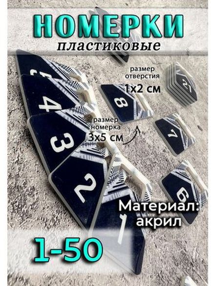 Номерки для ключей акрил 3х5 см
