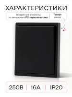 Выключатель одноклавишный внутренний с рамкой