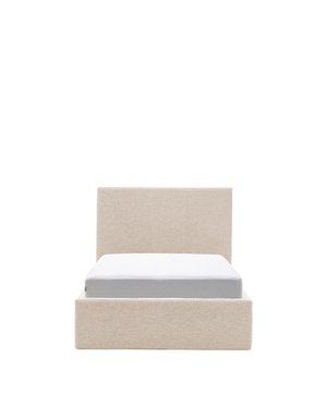 Кровать Nahiri бежевого цвета из шенилла с ящиком для хранения 90 x 200 см