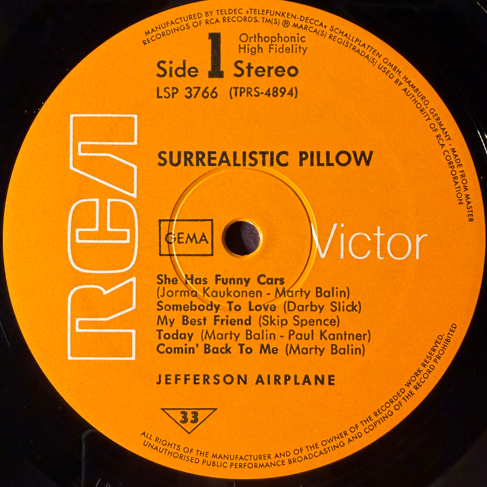 Jefferson Airplane ‎– Surrealistic Pillow (Германия 1969г.)