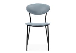 Стул на металлокаркасе Корсе пыльно-голубой / черный глянец