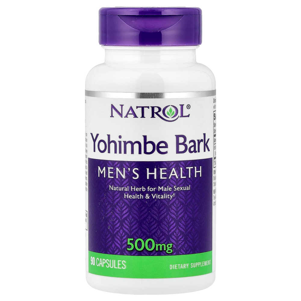 Natrol, Кора йохимбе, 500 мг, 90 капсул