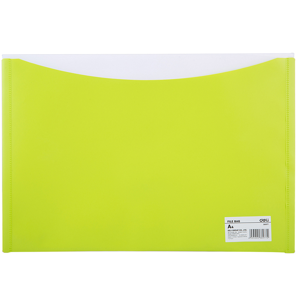 Папка-конверт на кнопке DELI "RIO", А4, 0,18 мм, с карманом, ассорти