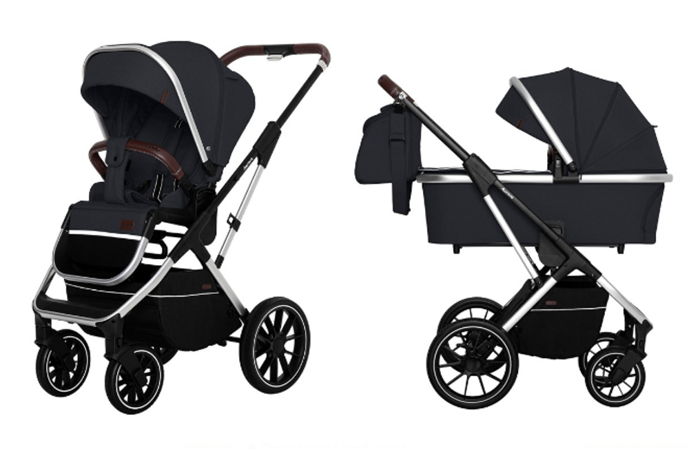 Коляска 2 в 1 Carrello Aurora CRL-6505 / 2021, Space Black / Серебристая рама