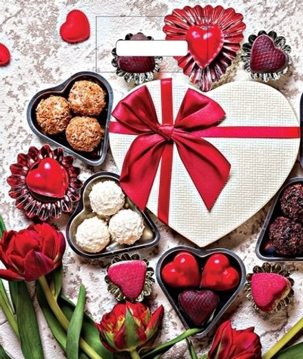 Пакеты с вырубной ручкой "Сладкое сердце" 38х45+3см 50мкм (50/500шт)