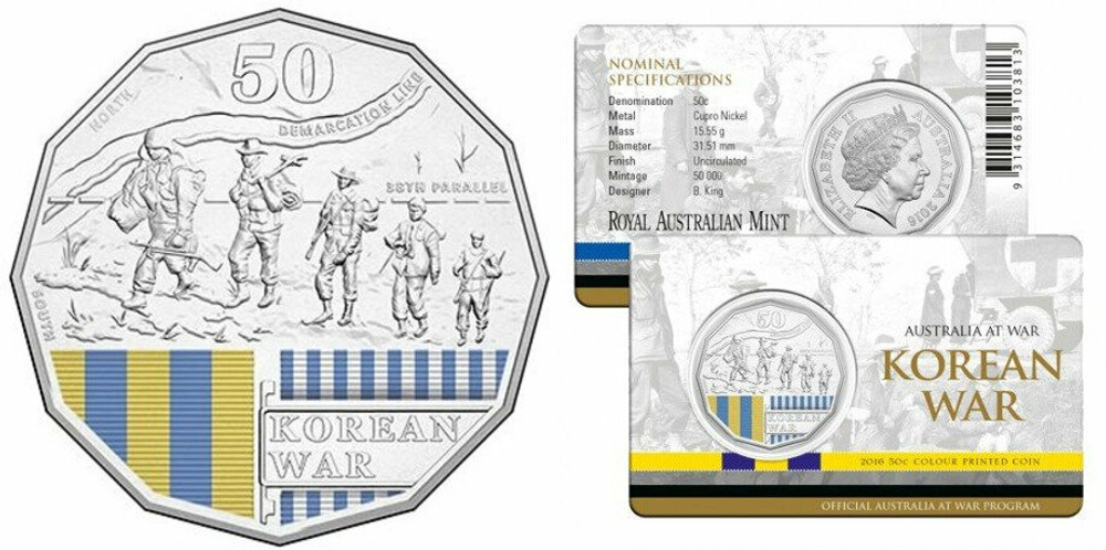 Австралия 50 центов, 2016 Корейская война