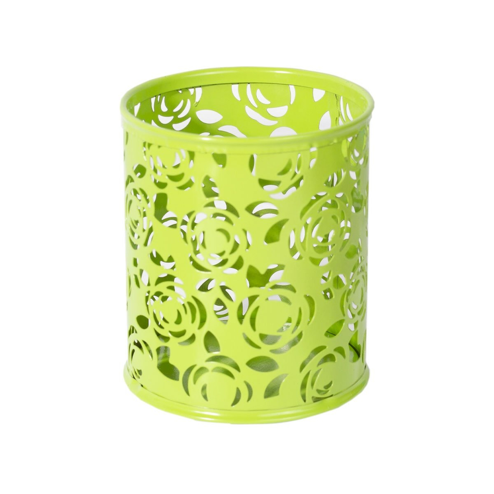 Подставка-стакан для канцтоваров Alingar, металлическая, круглая, узор "Розы", ассорти