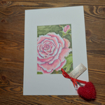 Вязаный брелок "Сердце" мини с картиной маркерами