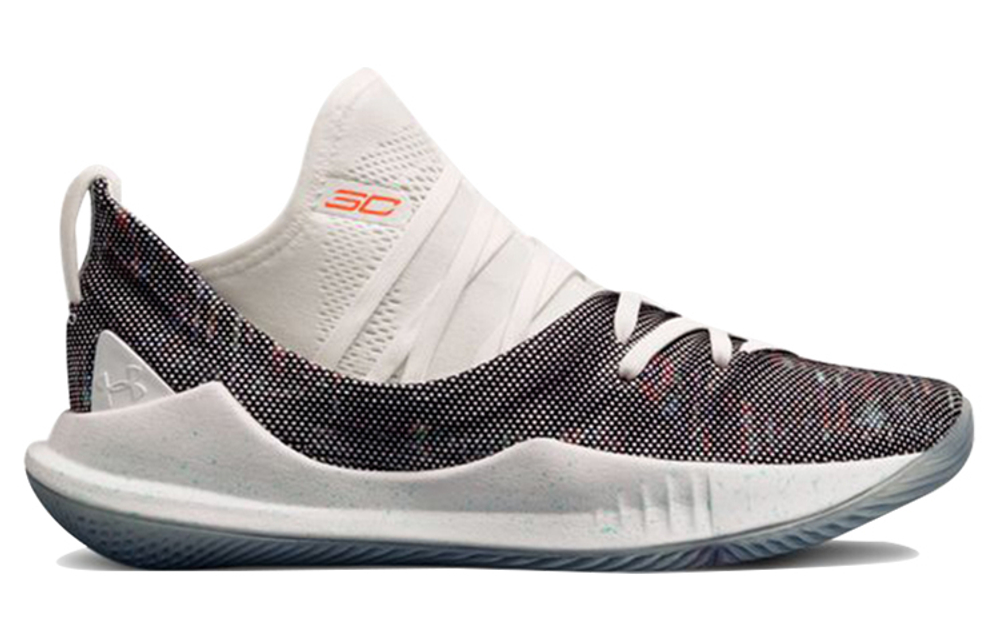 GS Big Boy Under Armour Curry 5 Curry 5 White Rainbow Low-cut Actual combat basketball shoes