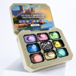 TopShopNails UV Gel - Палетка гелей с эффектом масляной краски Сислей, 9 цветов