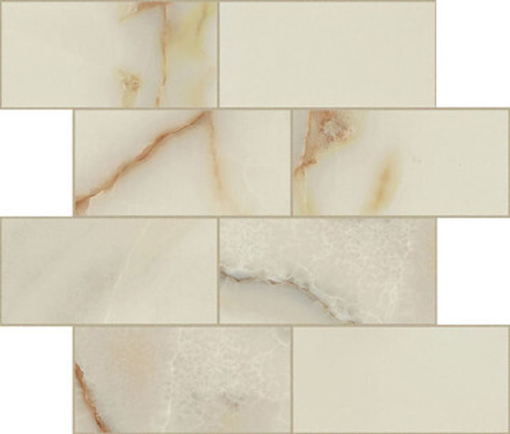 Мозаика BIJOUX ONYX BLANCHE GLO 6MM MUR.SF(7.5x15) (767599)