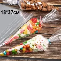 Пакет-конус 18*37 см (100шт)+скрутики