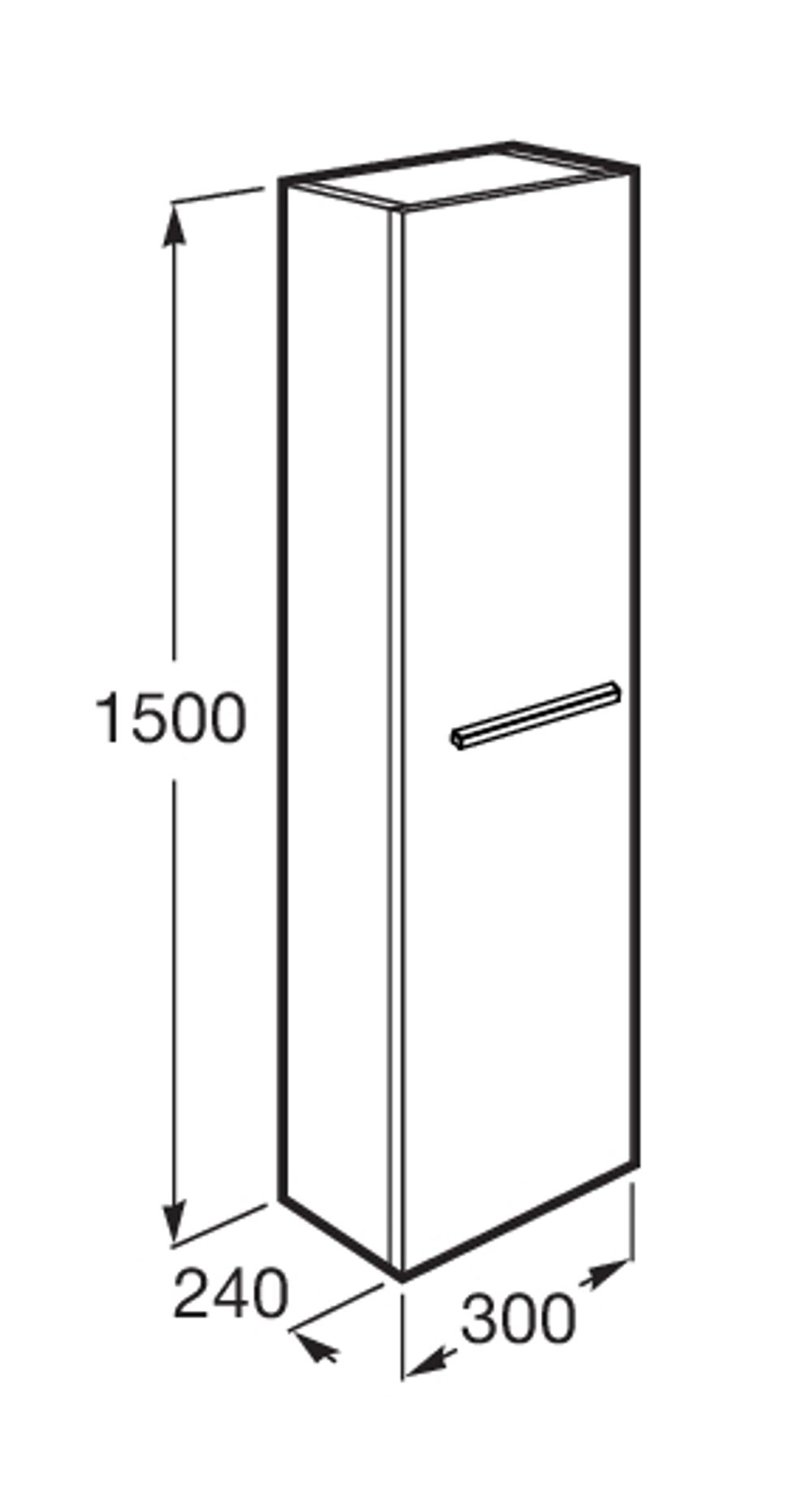 Шкаф-колонна Roca Victoria 1500 белый глянец A857564806