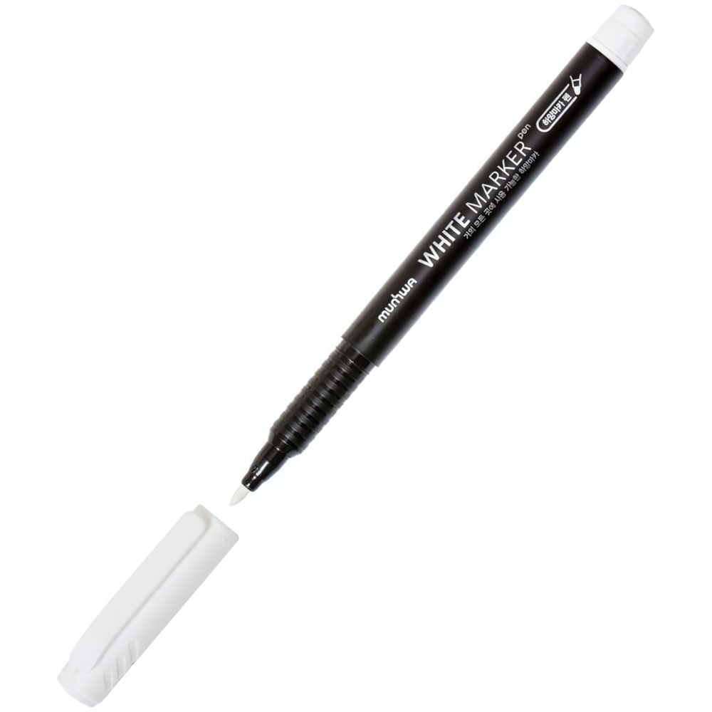 Маркер перманентный белый, пулевидный, 1,0мм (MunHwa)