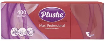 Салфетки 24х24 1-слойн. (PLUSHE) 400л/4уп Интенсив Красные