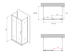 Душевой уголок ABBER Schwarzer Diamant AG30120B-S50B-S50B