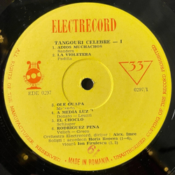Винтажная виниловая пластинка LP Orchestra Electrecord , Dirijor Alex. Imre Tangouri Celebre I (Румыния 1968)
