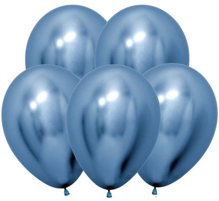 Шары "ХРОМ синие" 35 см (летают от 3-х дней)