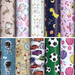 Бумага упаковочная 70x100см. "For Kids" 10 дизайнов в ассорт. (Золотая сказка)