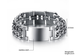 Широкий браслет с пластиной Steelman mn00110