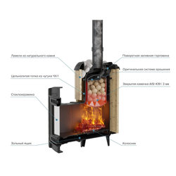 Печь банная «Атмосфера L» в ламелях «Талькохлорит»