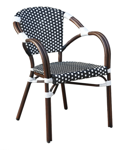 "Кабри" плетеный стул из искусственного ротанга, цвет черно-белый