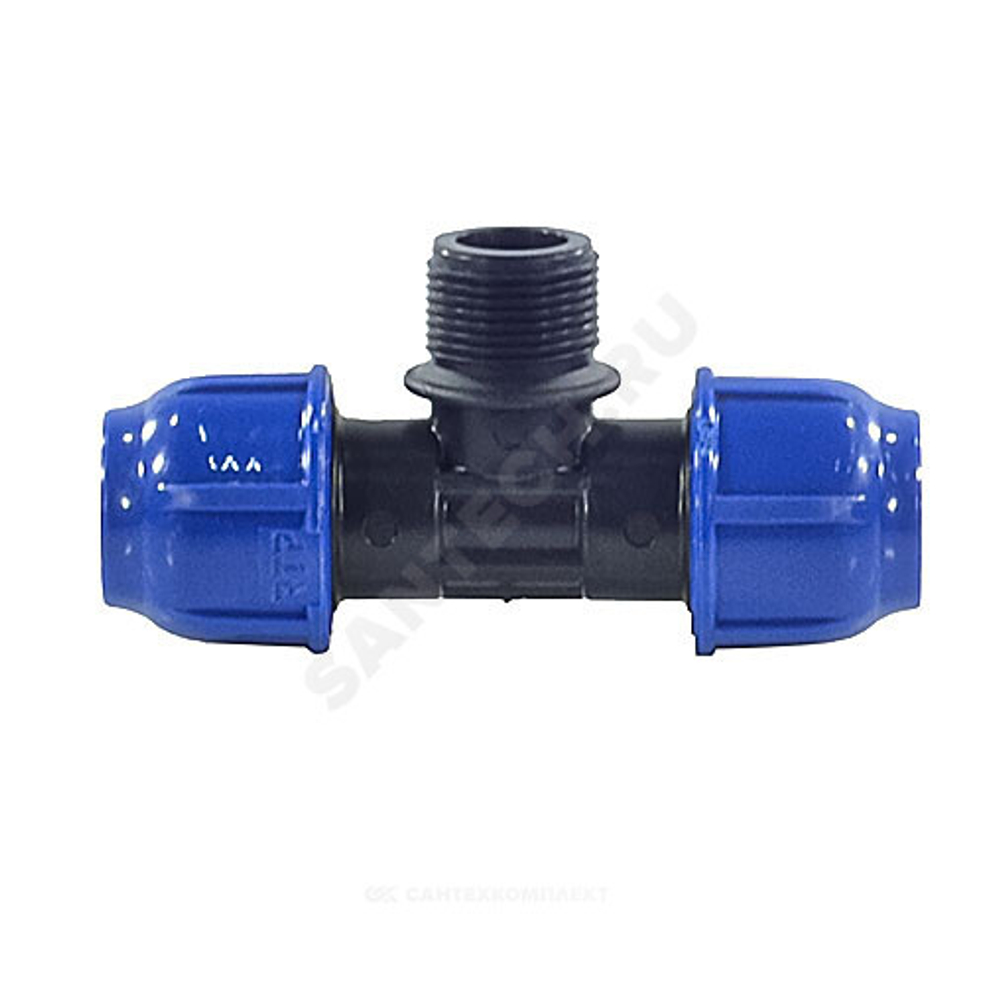 Тройник компрессионный ПЭ Дн 25х1/2"х25 НР Ру16 RTP (РосТурПласт) 11618