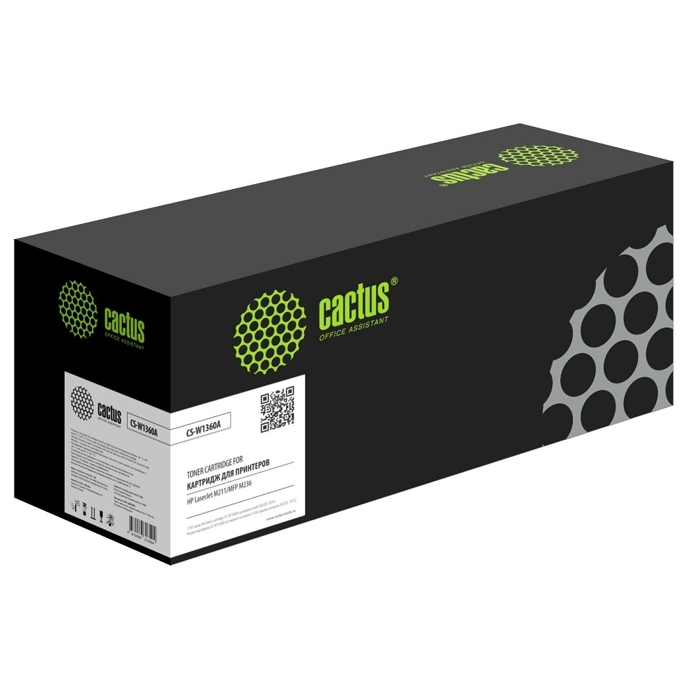 Картридж Картридж лазерный Cactus 136A CS-W1360A W1360A черный (1150стр.) для HP LaserJet M211d / 209 / 233 / 234