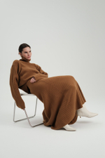 Коричневая шерстяная юбка