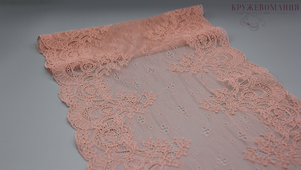 Эластичное кружево, нежный румянец, 20 см (Артикул: EK-2026), м