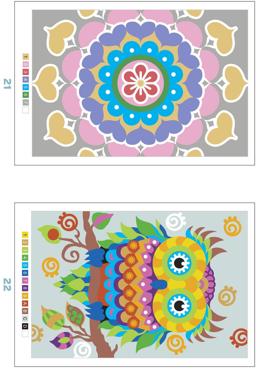 Hachette  раскраска по номерам  Mandalas et rangolis Mystères